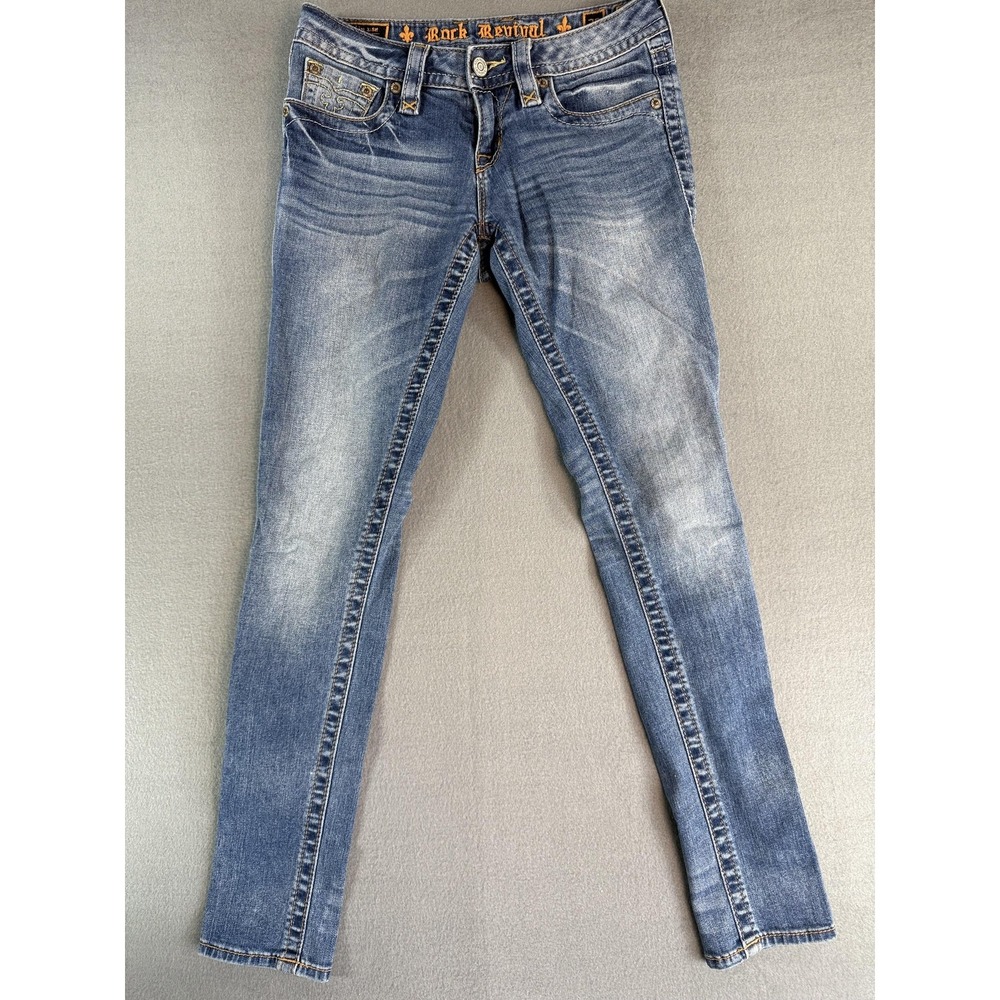Rock Revival Women's Skinny Jeans - Faded Blue Wash